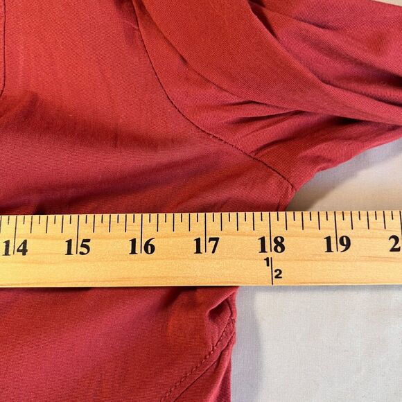 FREE PEOPLE Mini Dress Snap Front Bell sleeves in Color Peach Sz S NWT - Picture 4 of 9